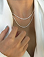 Fashion Silver 3 Diamond Pendant Sparkling 520 Necklace