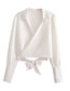Fashion White Polyester Lapel Tie Shirt