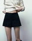 Fashion Black Polyester Threaded Shorts