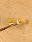 Fashion Gold Titanium Steel 18k One Word Vertical Earrings