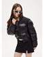 Fashion Brown Stand Collar Zipper Padded Jacket