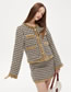 Fashion Brown Top Houndstooth Button Down Jacket