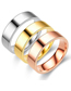 Fashion Rose Gold-3mm Flat Panel Titanium Steel Plain Iris Ring