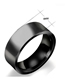 Fashion Black-8mm Tablet Titanium Steel Plain Iris Ring