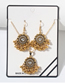 Fashion Gold Alloy Diamond Geometric Stud Earrings Necklace Set