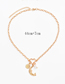 Fashion Gold Alloy Geometric Star Moon Pearl Heart Necklace