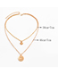 Fashion Gold Alloy Geometric Heart Smiley Double Layer Necklace