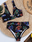 Fashion Black Polyester Print One-piece Swimsuit