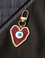 Fashion Light Blue Heart Resin Smudged Heart Eyes Keychain