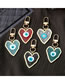 Fashion Light Blue Heart Resin Smudged Heart Eyes Keychain