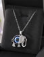 Fashion Silver Elephant Alloy Eyes Elephant Necklace