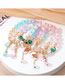 Fashion White Bead Rainbow Burst Beads Beaded Oil Drip Rainbow Bracelet
