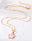 Fashion Pink Butterfly Alloy Drip Eye Butterfly Necklace