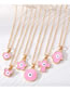 Fashion Pink Butterfly Alloy Drip Eye Butterfly Necklace