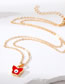 Fashion White Butterfly Alloy Drip Eye Butterfly Necklace