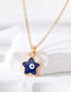 Fashion Sky Blue Pentagram Alloy Drip Eye Star Necklace