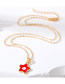 Fashion Red Five Pointed Star Alloy Drip Eye Star Necklace