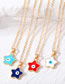 Fashion Sky Blue Pentagram Alloy Drip Eye Star Necklace