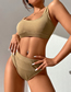 Fashion Apricot Nylon Solid Color Two-piece Swimsuit