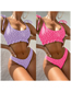 Fashion Pink Polyester Floral Lace-up Two-piece Swimsuit