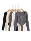 Fashion Dark Khaki Polyester Herringbone Zip-up Cardigan
