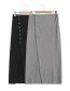 Fashion Grey Polyester Breasted Slit Skirt