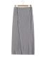 Fashion Grey Polyester Breasted Slit Skirt