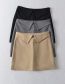 Fashion Khaki High Waist Double Ruffle Skirt