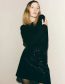 Fashion Black Velvet Sequined Skirt  Polyester