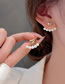 Fashion Gold Metal Heart Pearl Stud Earrings