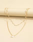 Fashion Gold Geometric Pearl Double Layer Necklace