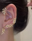 Fashion Silver - Left Metal Diamond Leaf Earrings