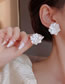 Fashion White Resin Flower Stud Earrings
