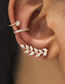 Fashion 4# Copper And Diamond Leaf Earring Set