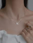 Fashion Silver Metal Diamond Bow Necklace