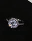 Fashion 1# Geometric Diamond Ring  Platinum Plated