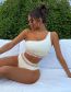 Fashion White Polyester One Shoulder High Waist Two Piece Swimsuit  Polyester
