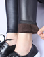 Fashion Black 6xl Faux Leather Fleece Pants