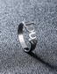Fashion Silver Titanium Steel Drip Letter Ring