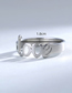 Fashion Silver Titanium Steel Drip Letter Ring