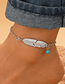 Fashion Ancient Silver Alloy Geometric Feather Anklet