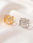 Fashion Silver Alloy Hollow Letter Open Ring
