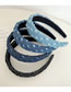 Fashion Light Blue Rendering Sponge Headband Fabric Denim Rendering Wide-brimmed Headband