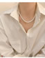 Fashion Necklace - White (8mm) Pearl Beaded Necklace