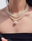 Fashion Necklace - White Layered Pearl Beaded Necklace