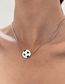 Fashion Black And White Alloy Geometric Football Necklace