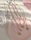 Fashion A Pink Baguette Pearl Chain Geometric Pearl Chain Square Diamond Necklace
