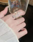 Fashion Ring - White Brass Diamond Drop Oil Star Open Ring
