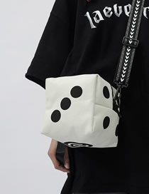 Fashion White Nylon Dice Large Capacity Tote Bag