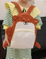 Fashion Orange Polyetry Cartoon Pass Velvet Large -capacity Backpack